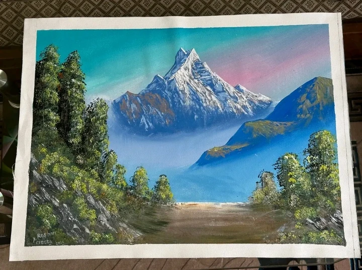 Nepal landscape painting - Anuhar canvas