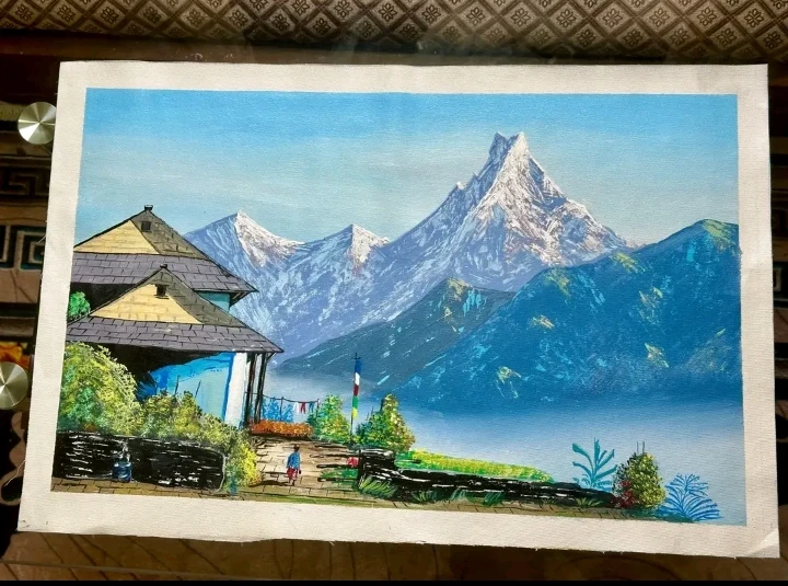 Nepal landscape painting - Anuhar canvas
